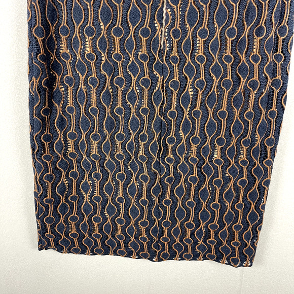 Piazza Sempione Wool Sheath Dress Womens 44 8 Blue Crochet Made in Italy Classic - Picture 11 of 15